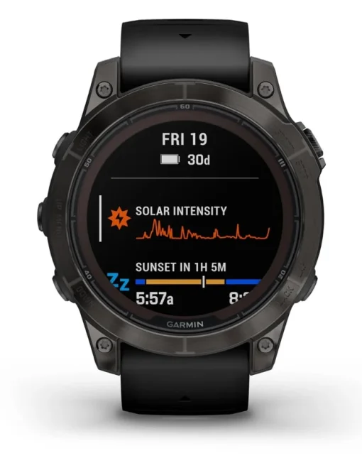 Смарт-часы Garmin Fenix ​​7 Pro Sapphire Solar Carbon Gray DLC Titanium with Black Silicone (010-02777-54)