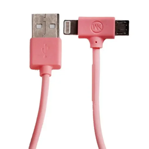 Кабель WK WDC-008 Axe Lightning/microUSB, 1м Pink (6970349287315)