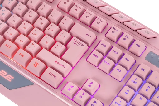 Клавиатура 2E Gaming KG315 RGB USB Pink Ukr (2E-KG315UPK)