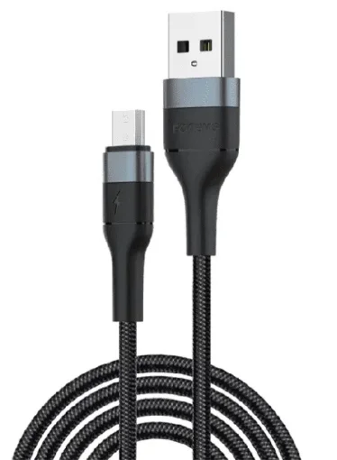 Кабель Foneng X51 1M Spiral Braided Cable USB - microUSB 3A 1м Black (X51-CA-MU)