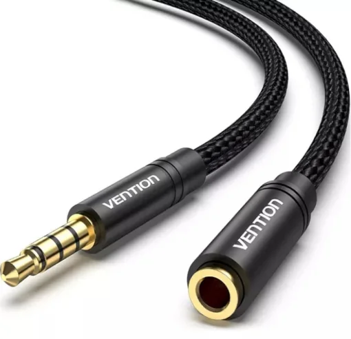 Удлинитель Vention AUX 3.5mm M - AUX 3.5mm F, 1.5m, Black (BHBBG)