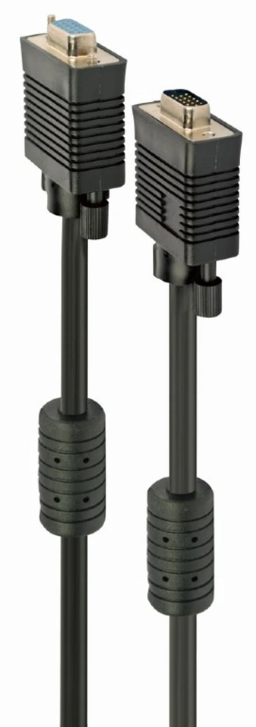 Кабель удлинитель Cablexpert VGA-VGA (M/F), HD15 с 2-мя фер. кольцами, 1.8 м, черный (CC-PPVGAX-6B)