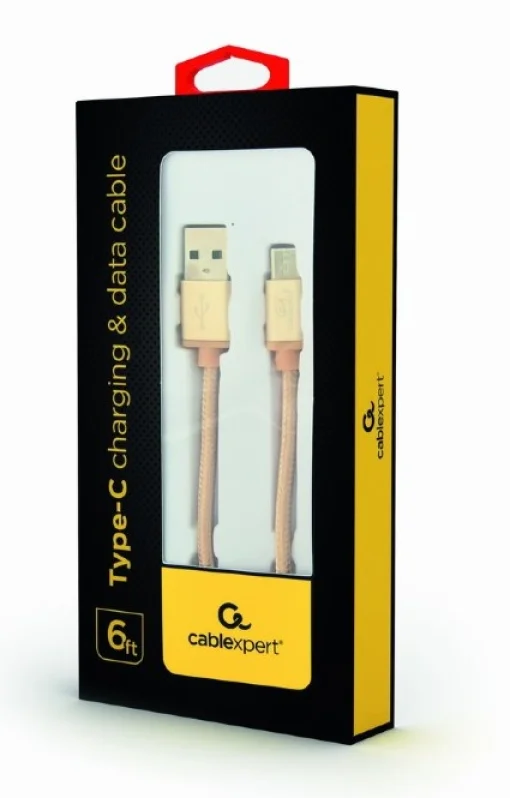Кабель CABLEXPERT USB2.0 AM/CM Gold 1.8м (CCB-MUSB2B-AMCM-6-G)