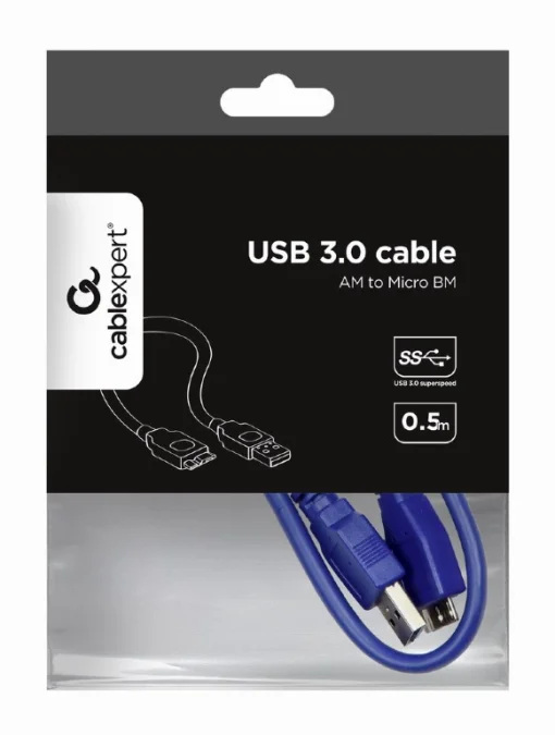 Кабель Gembird CCP-mUSB3-AMBM-0.5M USB 3.0 AM/MicroUSB 5pin 0,5 м
