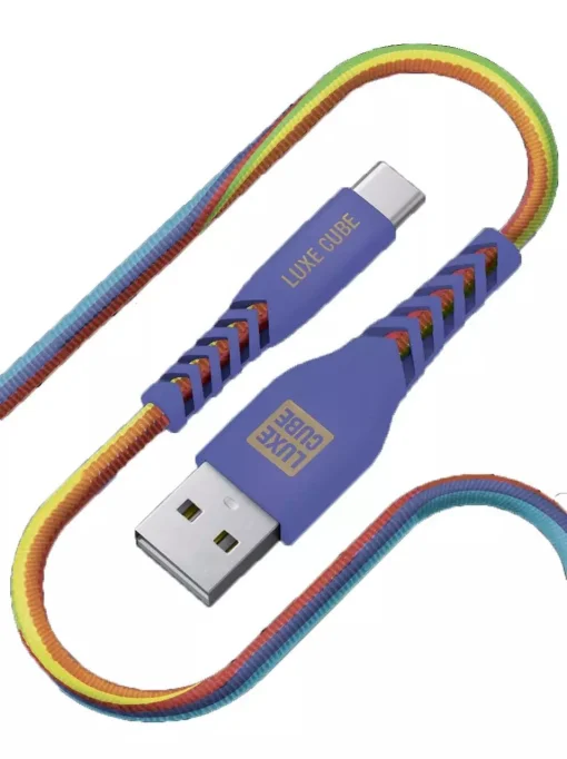 Кабель Luxe Cube Kevlar USB-microUSB, 1.2м, радуга (8886668686259)