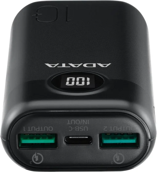 Универсальная мобильная батарея A-DATA P10000QCD 10000mAh Black (AP10000QCD-DGT-CBK)