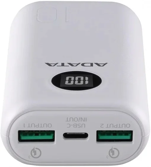 Универсальная мобильная батарея A-DATA P10000QCD 10000mAh White (AP10000QCD-DGT-CWH)