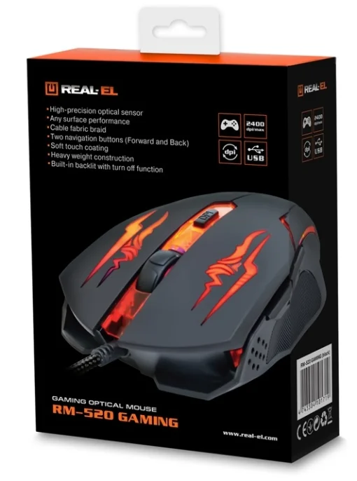 Мишка REAL-EL RM-520 Gaming Black USB