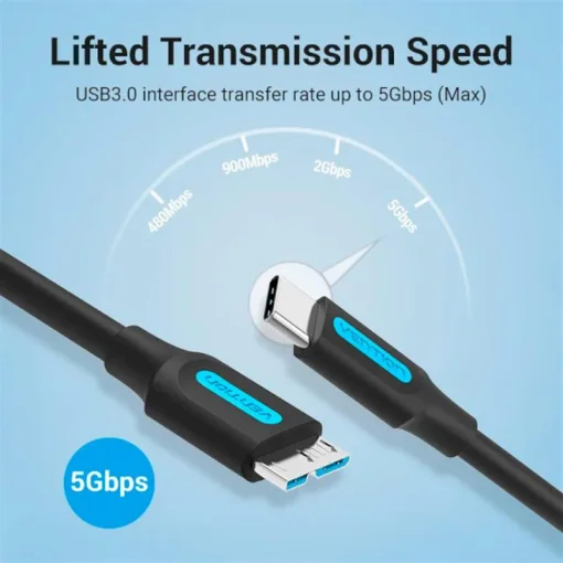 Кабель Vention Type-C USB - micro USB Type-B (M/M), 1 м, Black (CQABF)