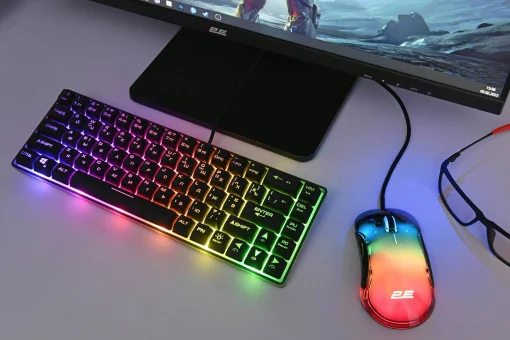 Клавиатура 2E Gaming KG345 RGB 68key USB Transparent
