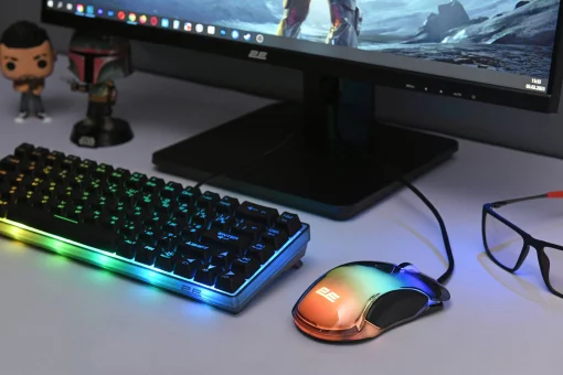 Клавиатура 2E Gaming KG345 RGB 68key USB Transparent