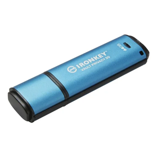 Флэш-накопитель USB3.2 64GB Kingston IronKey Vault Privacy 50 Type-A Blue (IKVP50/64GB)