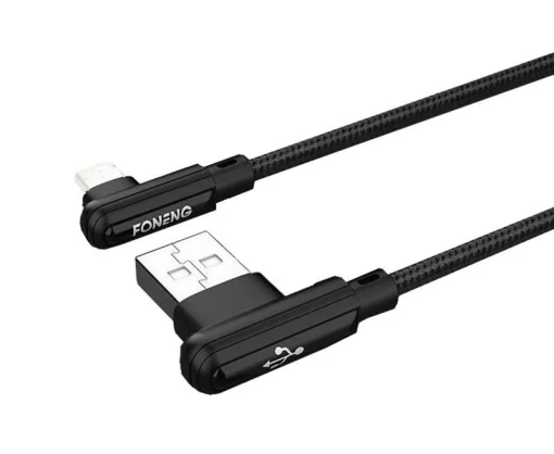 Кабель Foneng X70 90-дюймовый Angle Gaming Cable (3A) USB-USB-C 1м Black (X70-CA-DAG-TC)