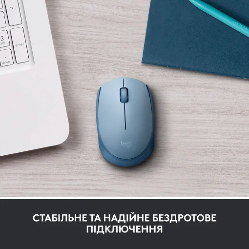 Мишка бездротова Logitech M171 Blue/Grey (910-006866)