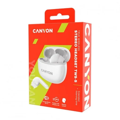 Bluetooth-гарнитура Canyon TWS-5 White (CNS-TWS5W)
