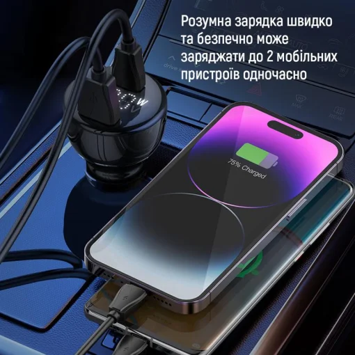 Автомобильное зарядное устройство ColorWay Power Delivery Port PPS USB (USB-A+USB-C, 100W) PD, QC Black (CW-CHA044PD-BK)