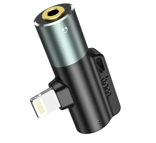 Адаптер Hoco LS32 Lightning - Lightning + 3.5 мм (M/F+F), серый (LS32G)