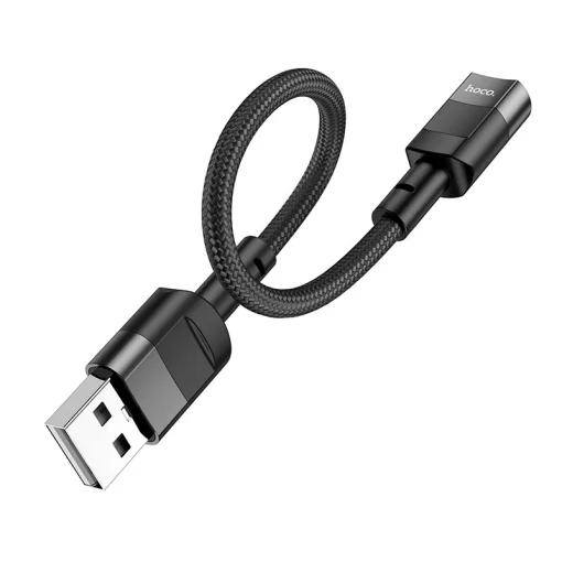 Кабель Hoco U107 USB - Type-C V 2.0 (M/F), 0.1 м, черный (U107U2CB)