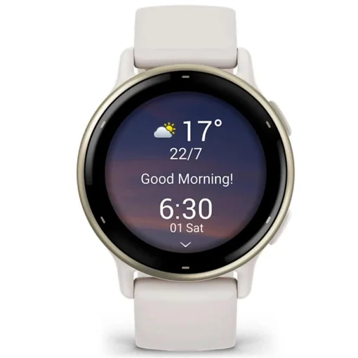 Смарт-годинник Garmin Vivoactive 5 Cream Gold Aluminum Bezel with Ivory Case and Silicone Band (010-02862-51)