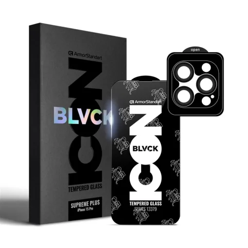 Захисне скло ARMORSTANDART Supreme Plus Black Icon для Apple iPhone 15 Pro Black, 0.33mm (ARM71139)