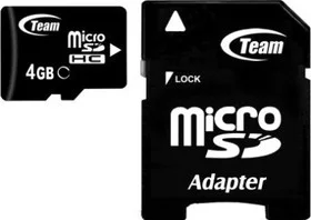 Карта памяти MicroSDHC 4GB Class 10 Team + SD-adapter (TUSDH4GCL1003)