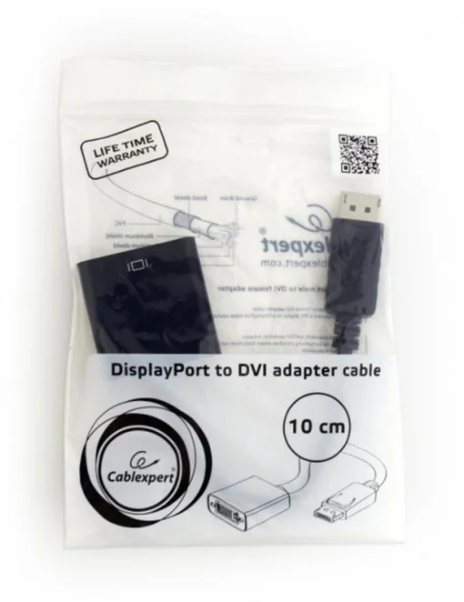 Адаптер CABLEXPERT DisplayPort - DVI Black (A-DPM-DVIF-002)