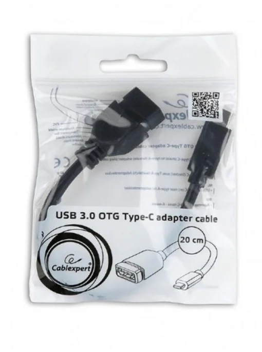 Кабель Cablexpert (A-OTG-CMAF3-01), USB3.0 Type-C - USB Type-A, 0.2 м, черный
