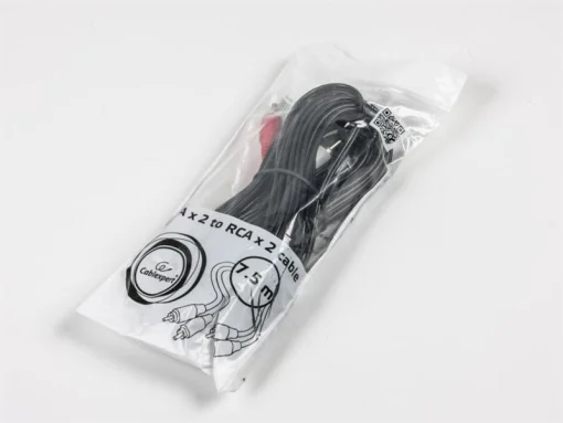 Аудио-кабель Cablexpert 2хRCA - 2хRCA (M/M), 7.5м, черный (CCA-2R2R-7.5M)