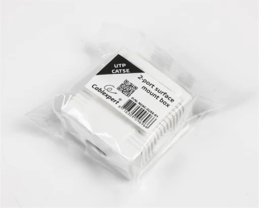 Розетка накладна CABLEXPERT 2xRJ-45 Cat.5e UTP White (NCAC-2U5E-01)