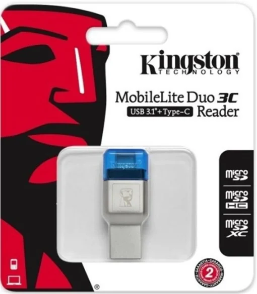 Кардидер Kingston MobileLite Duo 3C Dual Interface USB3.1 Type-A и Type-C microSD (FCR-ML3C) Metal Casing
