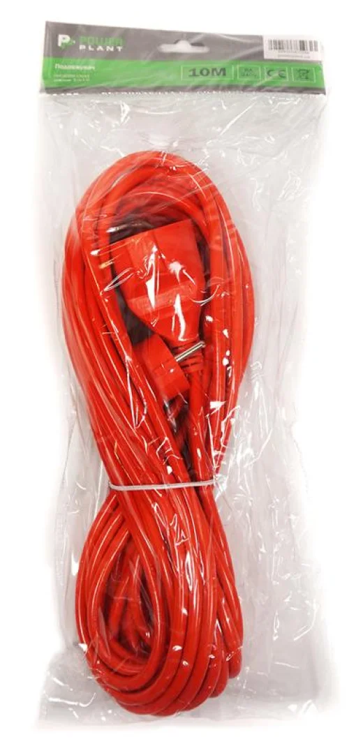 Удлинитель PowerPlant JY-3024/10 (PPCA08M100S1) 1 розетка, 10 м, оранжевый