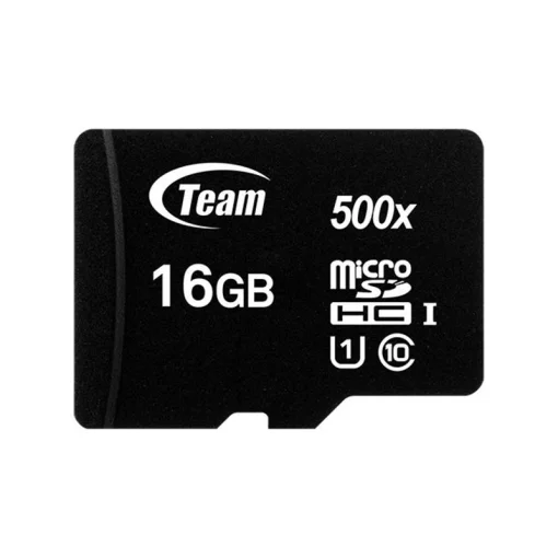 Карта памяти MicroSDHC 16GB UHS-I Class 10 Team Black + SD-adapter (TUSDH16GCL10U03)