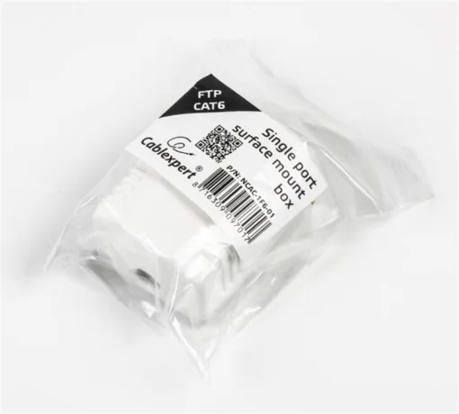 Розетка Cablexpert (NCAC-1F6-01) RJ-45, Cat6, наружная, белая