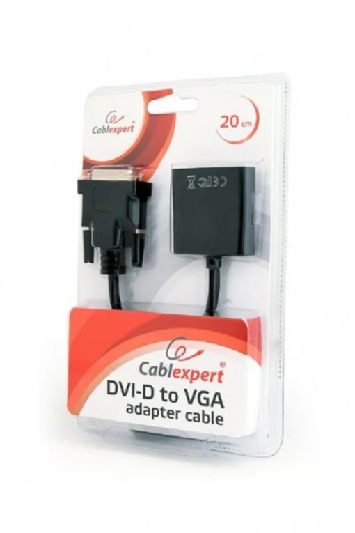 Адаптер Cablexpert (AB-DVID-VGAF-01) DVI-D-VGA, 0.2 м, черный (блистер)
