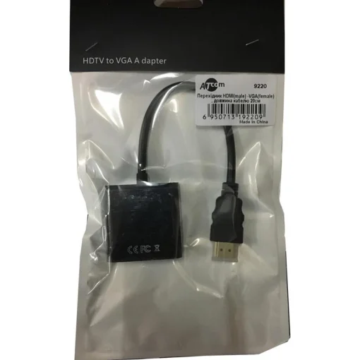 Адаптер Atcom (9220) HDMI-VGA, 0.1м, черный