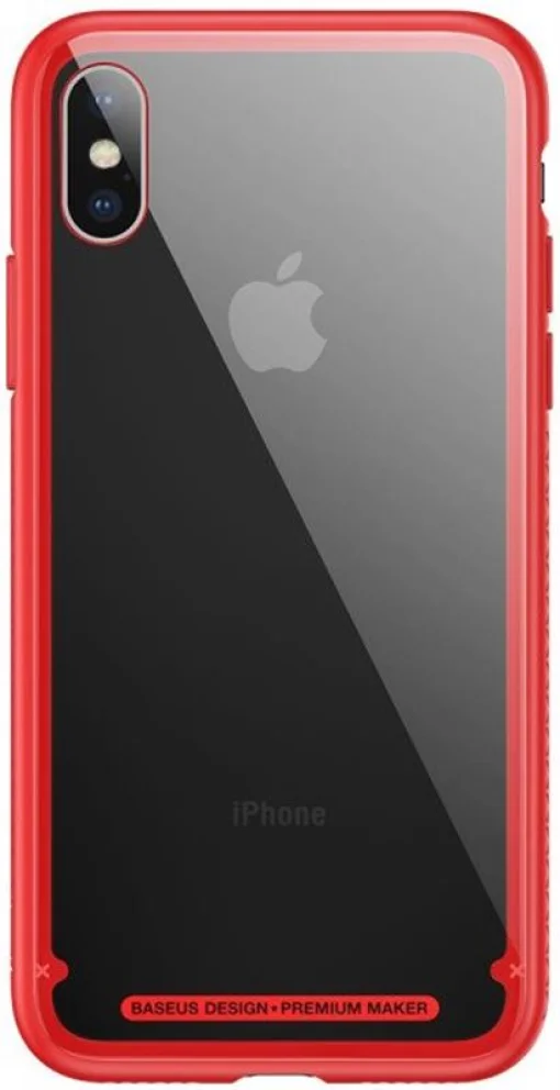 Чехол-накладка Baseus See-through Glass для Apple iPhone X Red (WIAPIPHX-YS09)