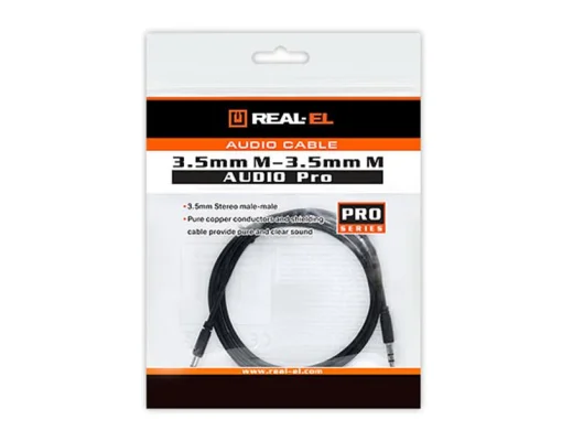 Кабель REAL-EL mini-jack 3.5 мм 1м Black (EL123500040)