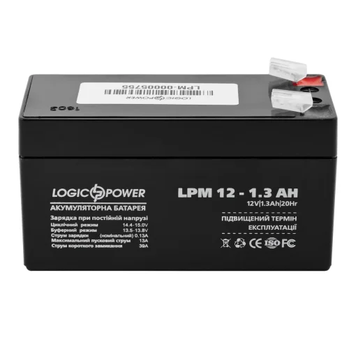 Аккумуляторная батарея LogicPower LPM 12V 1.3AH (LPM 12 – 1.3 AH) AGM