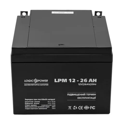 Аккумуляторная батарея LogicPower LPM 12V 26AH (LPM 12 – 26 AH) AGM
