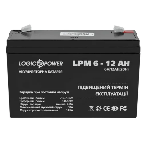 Аккумуляторная батарея LogicPower LPM 6V 12AH (LPM 6 – 12 AH) AGM