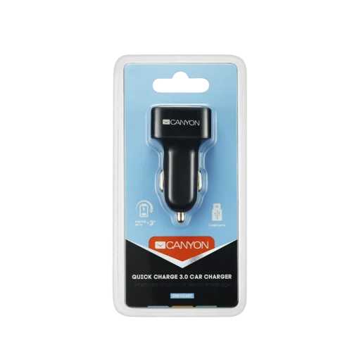 Автомобильний зарядний пристрій Canyon (3USB, 2.1A) Black (CNE-CCA07B)