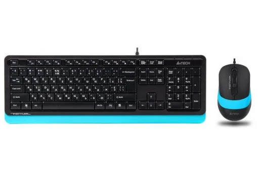 Комплект (клавиатура, мышка) A4Tech F1010 Black/Blue USB