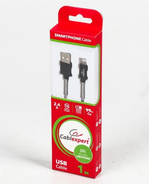 Кабель Cablexpert (CCPB-L-USB-06BK) USB 2.0 A - Lightning, преміум, 2.4А, 1м, чорний