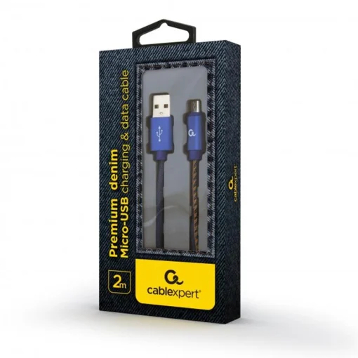 Кабель Cablexpert (CC-USB2J-AMmBM-2M-BL) USB 2.0 A - microUSB, премиум, 2м, синий