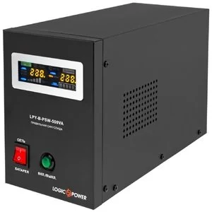 Источник бесперебойного питания LogicPower LPY-B-PSW-500VA+ (350Вт)5A/10A, Lin.int., AVR, 2 x евро, LCD, металл, с правильной синусоидой 12V