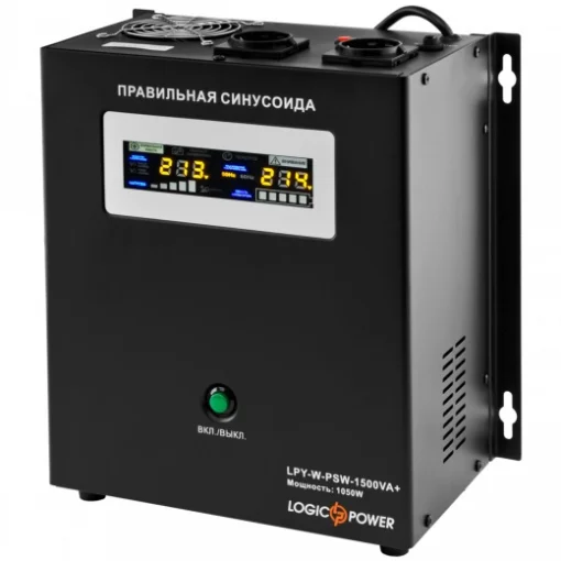 Источник бесперебойного питания LogicPower LPY-W-PSW-1500VA+ (1050Вт)10A/15A, Lin.int., AVR, 2x евро, металл