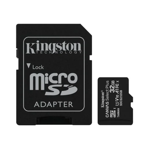Карта памяти MicroSDHC 32GB UHS-I Class 10 Kingston Canvas Select Plus R100MB/s + SD-адаптер (SDCS2/32GB)
