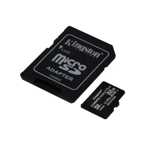 Карта памяти MicroSDHC 32GB UHS-I Class 10 Kingston Canvas Select Plus R100MB/s + SD-адаптер (SDCS2/32GB)
