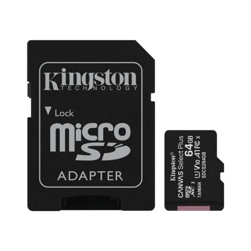 Карта памяти MicroSDXC 64GB UHS-I 10 Kingston Canvas Select Plus R100MB/s + SD-адаптер (SDCS2/64GB)