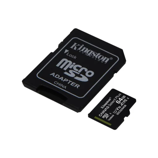 Карта памяти MicroSDXC 64GB UHS-I 10 Kingston Canvas Select Plus R100MB/s + SD-адаптер (SDCS2/64GB)